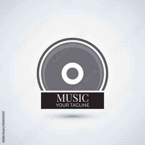 Disc music play logo simple icon design