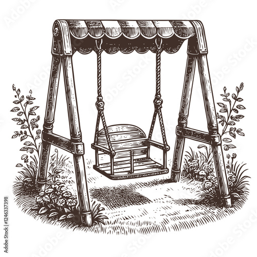 old wooden swing
