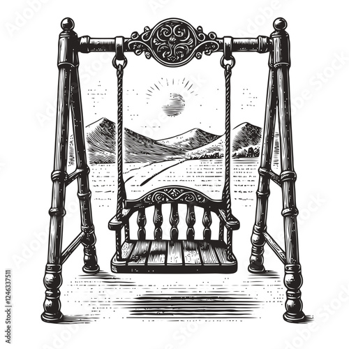 old wooden swing
