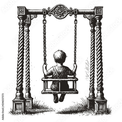 old wooden swing