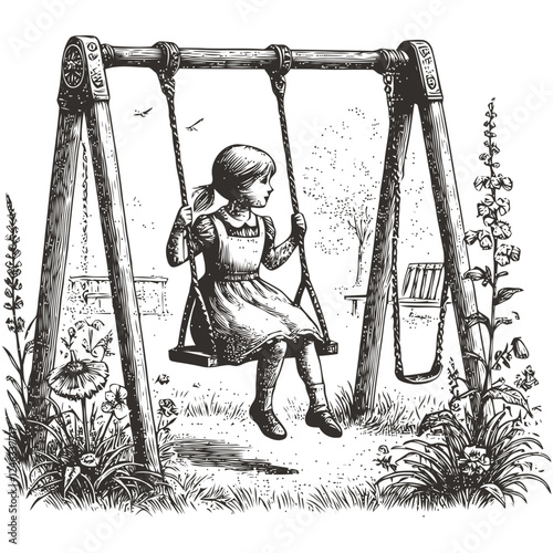 old wooden swing