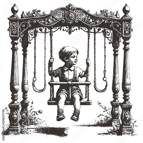 old wooden swing