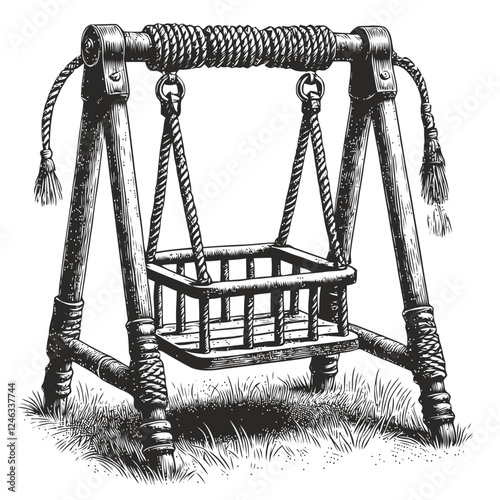 old wooden swing