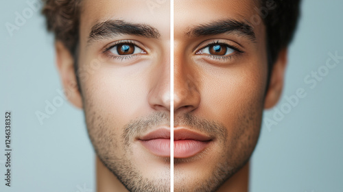 Young man close-up Texas Jaw Treatment before and after