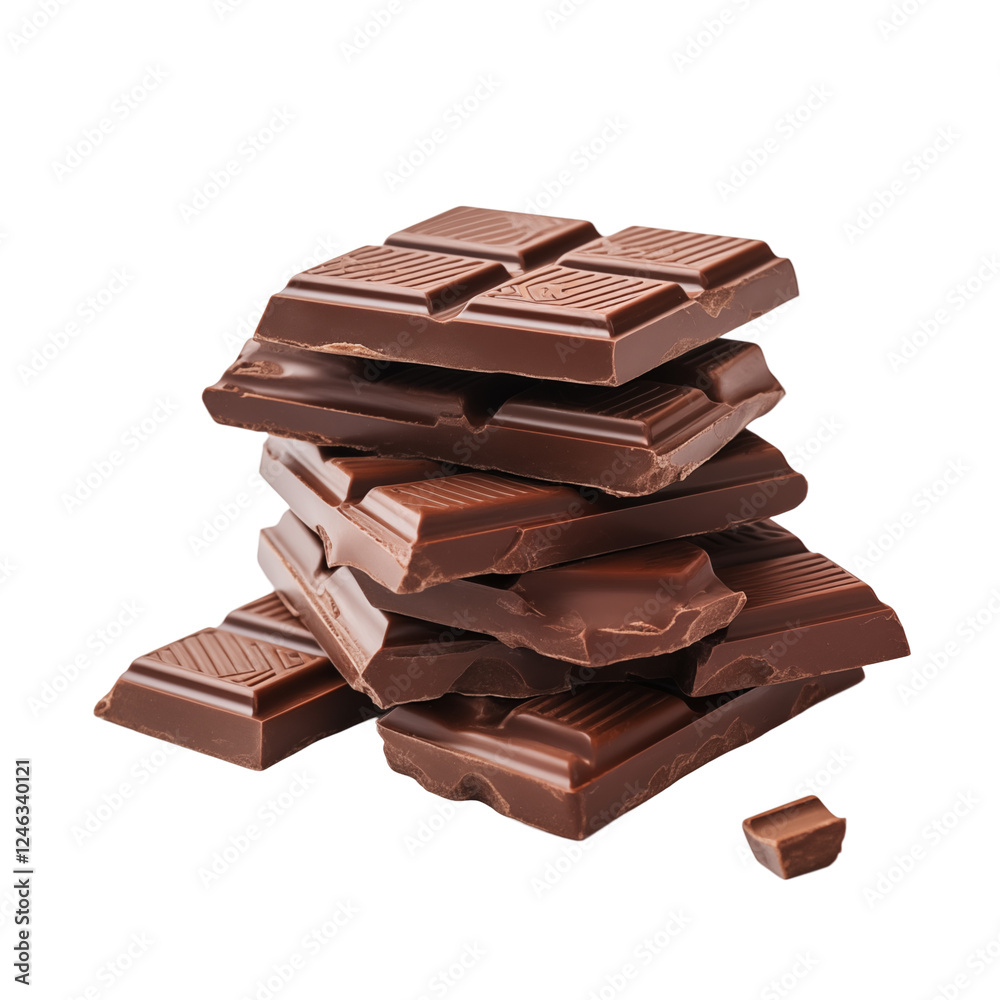 chocolate pieces isolated on transparent background Remove png, Clipping Path, pen tool