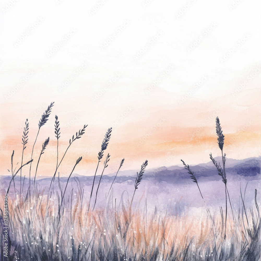 Obraz premium Illustration painted realistic boho style makes people feel peace and calm