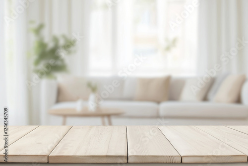 Obraz na płótnie リビングルームとテーブル living room