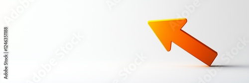 Free Download An orange arrow pointing diagonally upwards to the left, placed on a plain white background, symbolizing progress and positive direction - GFXLoad