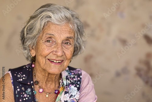 Joyful Elderly Woman Portrait photo