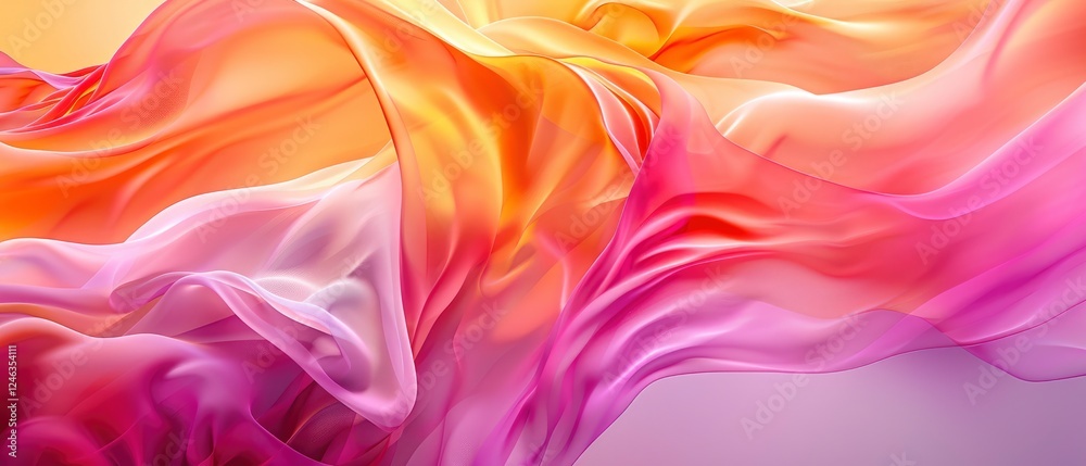 Obraz premium Abstract waves of vibrant colors swirling gracefully, creating a dynamic and fluid background