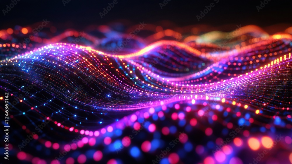 A mesmerizing array of fractal patterns glowing against a dark backdrop A mesmerizing array of fractal patterns glowing against a dark backdrop