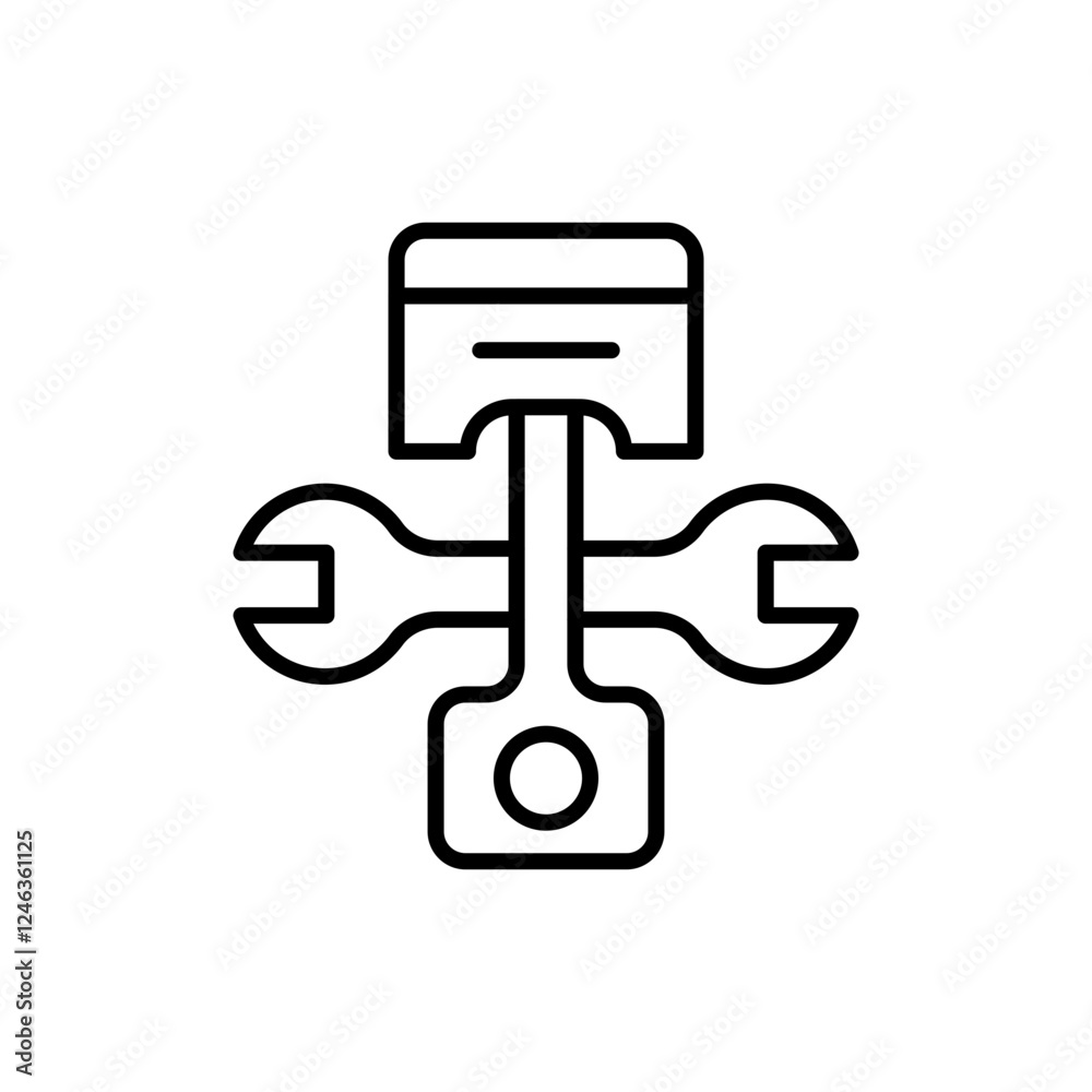 Engine repair outline icons, minimalist vector illustration ,simple transparent graphic element .Isolated on white background Engine repair outline icons, minimalist vector illustration ,simple transparent graphic element .Isolated on white background