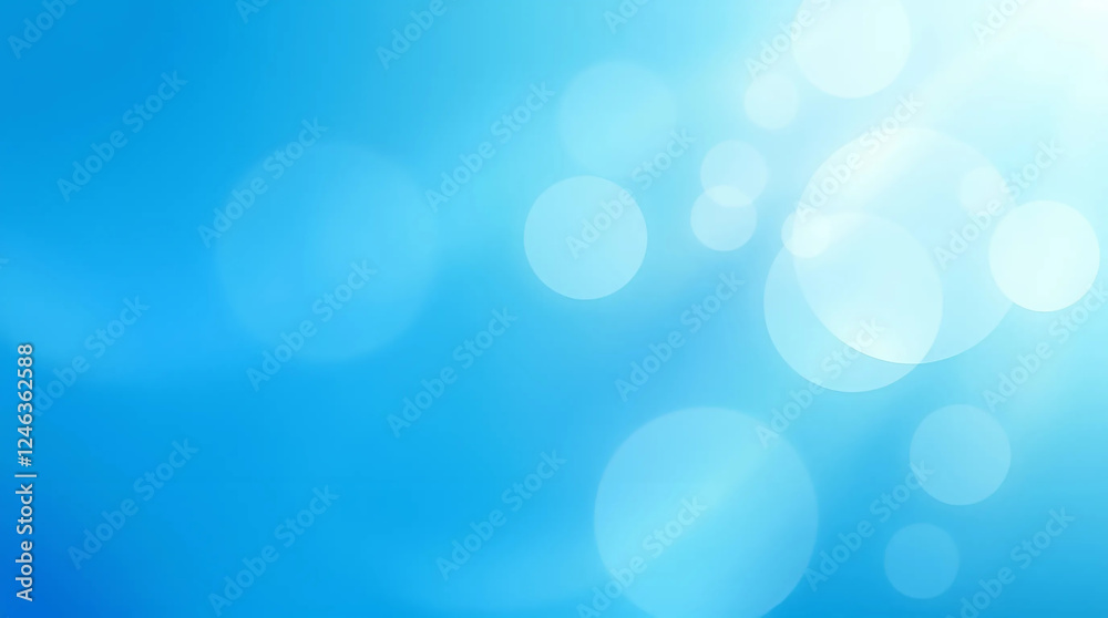 Serene Abstract Blue Background with Soft Circular Shapes & Gradients