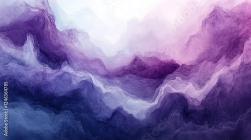 Aesthetic backgrounds with dreamy watercolor textures in soft purple and white tones photo