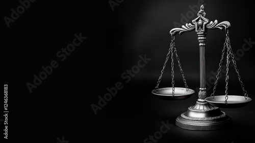 Justice Scales on Dark Background photo