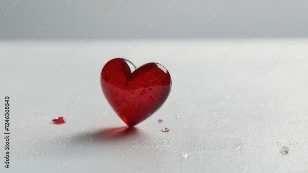 Fototapeta premium heart, love, valentine, shape, symbol, romance, red, day, isolated, valentines, celebration, holiday, romantic, passion, heart shape, decoration, candy, glass, wedding, 3d, sweet, gift, valentine's da
