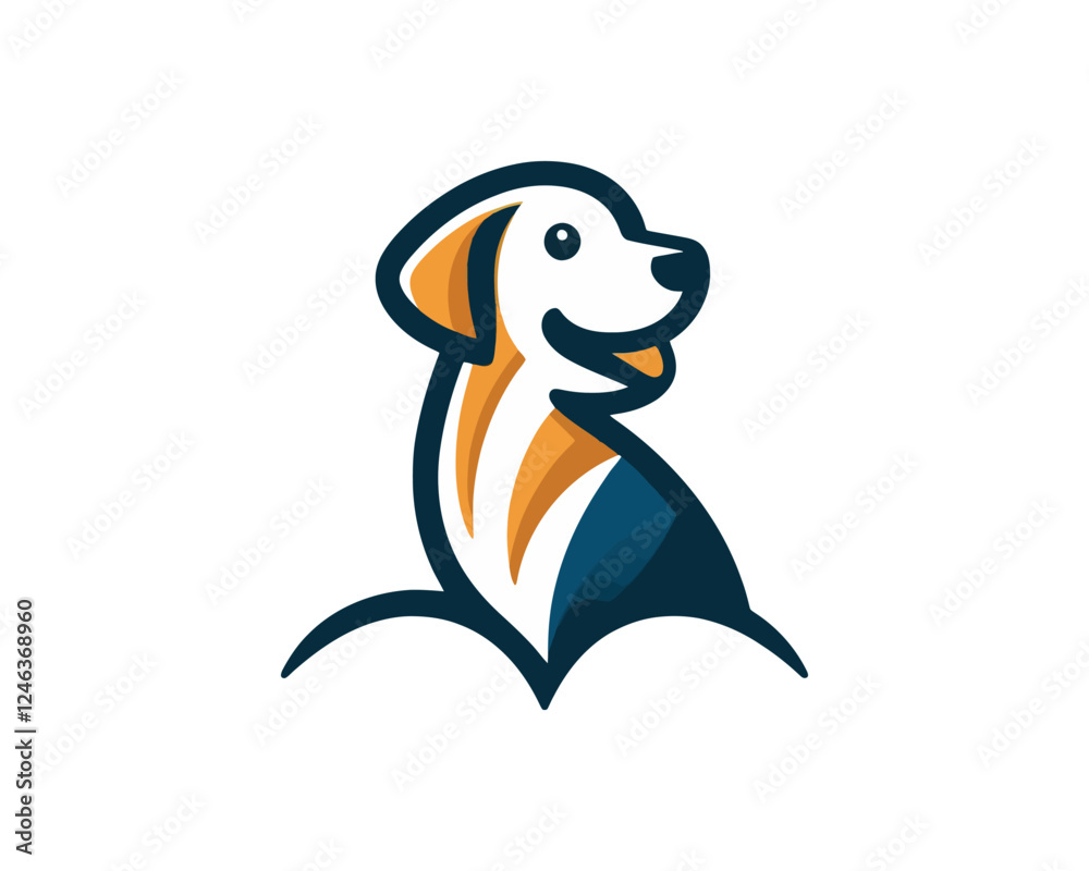 Obraz premium Cartoon Dog Logo Design Icon Symbol Vector Illustration.