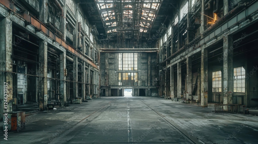 Abandoned Industrial Warehouse with Rustic Elements and Natural Light Abandoned Industrial Warehouse with Rustic Elements and Natural Light