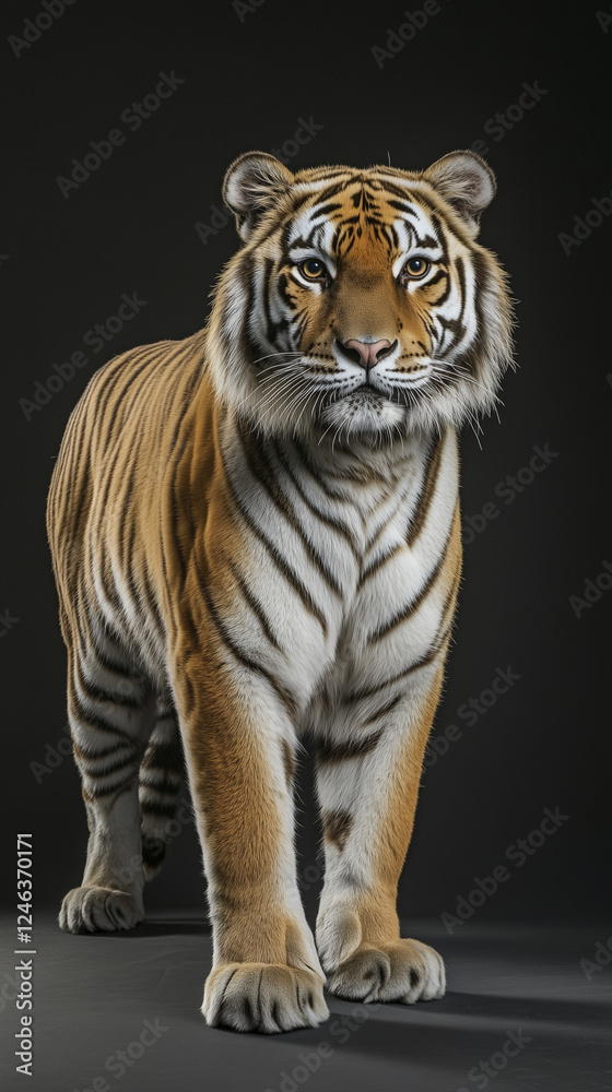 Obraz premium Tiger posing in the dark