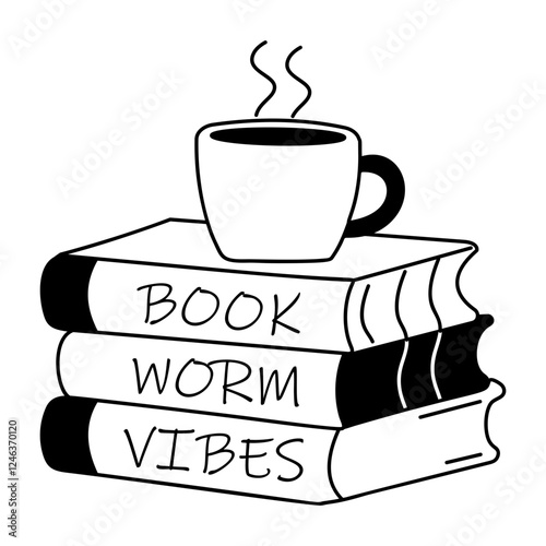 A glyph sticker of bookworm vibes 
