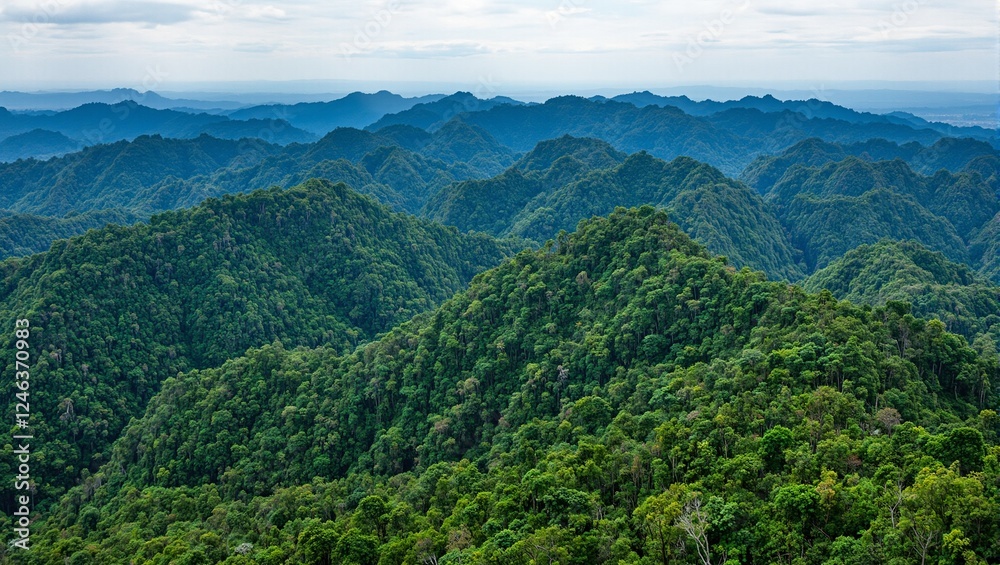 Aerial view of lush green forest spreading across rolling hills a serene and vast natural landscape captured from above Aerial view of lush green forest spreading across rolling hills a serene and vast natural landscape captured from above