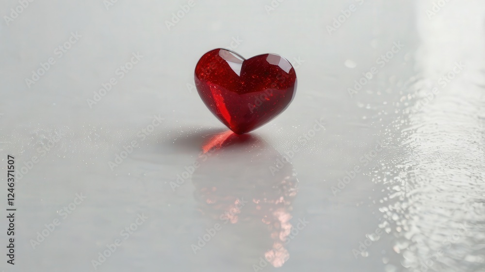 Fototapeta premium heart, love, valentine, shape, symbol, romance, red, day, isolated, valentines, celebration, holiday, romantic, passion, heart shape, decoration, candy, glass, wedding, 3d, sweet, gift, valentine's da