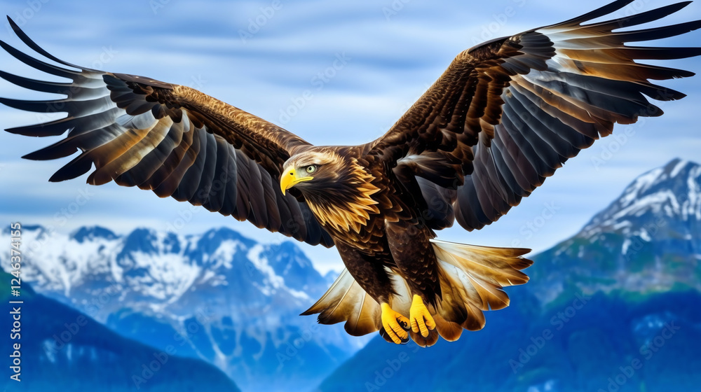 Obraz premium Golden Eagle Mountain Soar