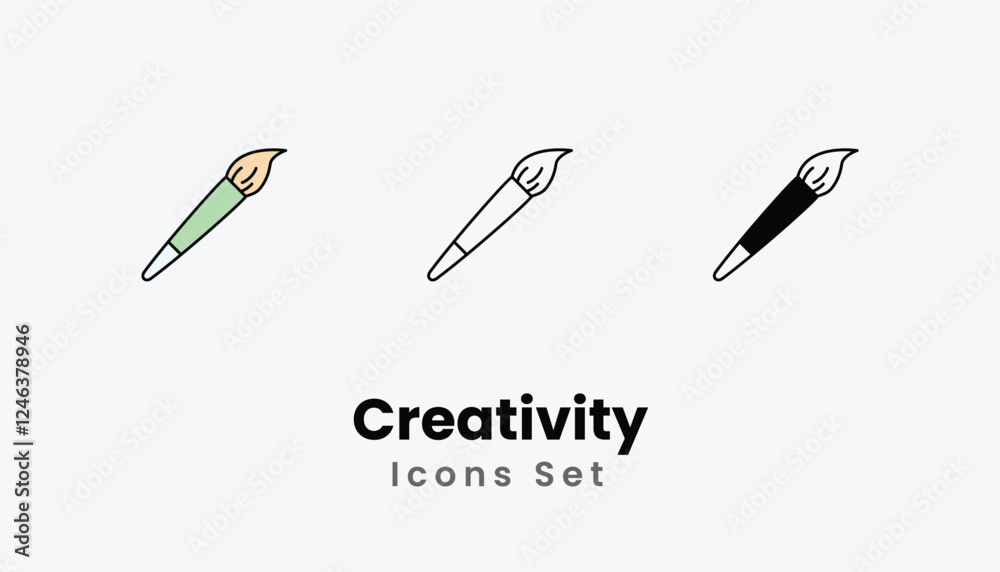 Creativity Icons thin line and glyph vector icon stock illustration Creativity Icons thin line and glyph vector icon stock illustration