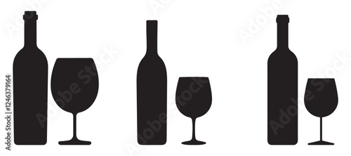 Bottle and glass of beer icon. Beer and pub, bar symbol. alcohol cocktail glass icon 