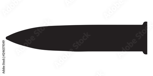 gun bullet silhouette icon vector on white background. Bullet silhouette vector.