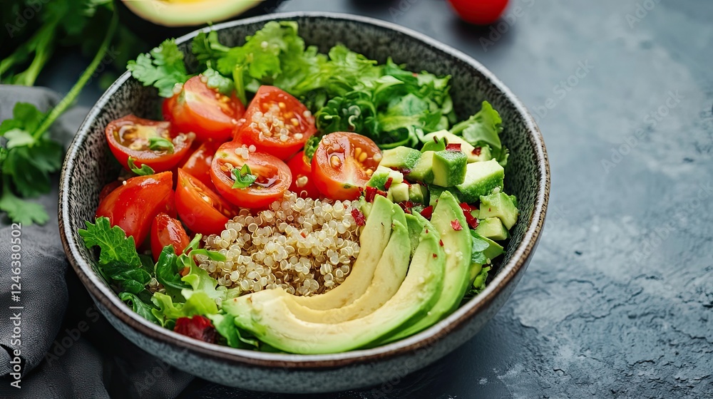 Vibrant Quinoa Bowl with Tomatoes and Avocado Vibrant Quinoa Bowl with Tomatoes and Avocado