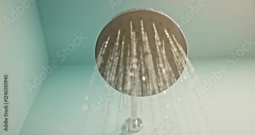 Wallpaper Mural Modern shower head streaming water in bathroom Torontodigital.ca