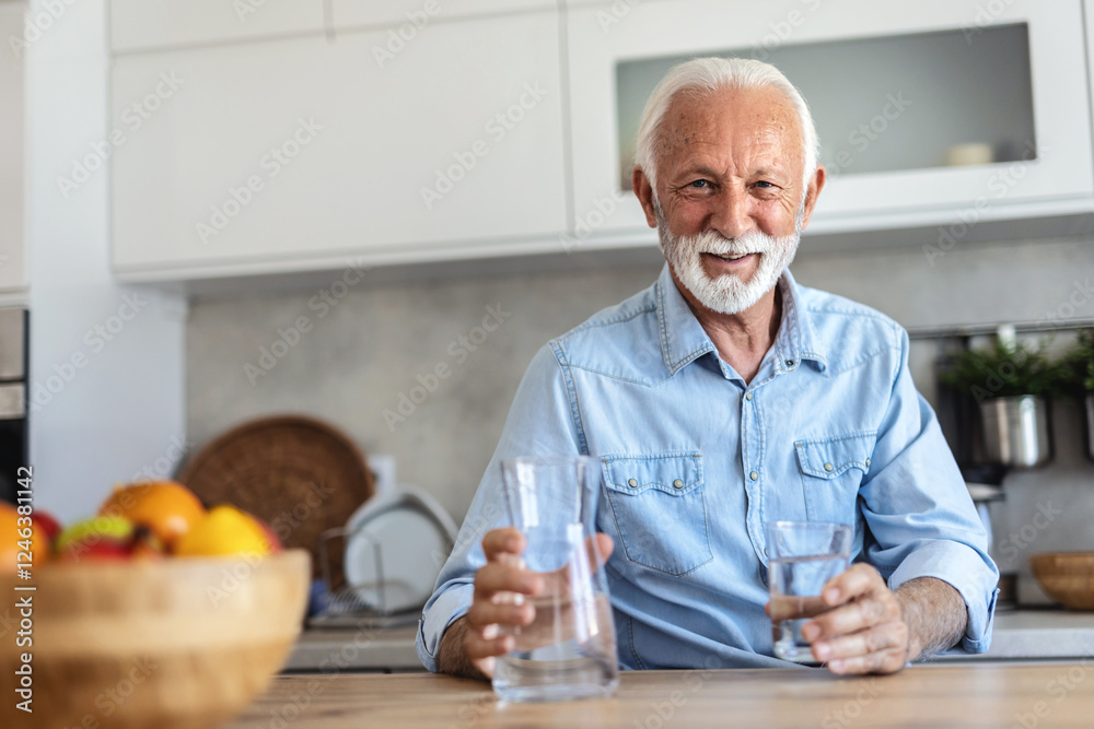 Middle age man drinking a glass of water with a happy face standing and smiling with a confident smile. Middle age man drinking a glass of water with a happy face standing and smiling with a confident smile.