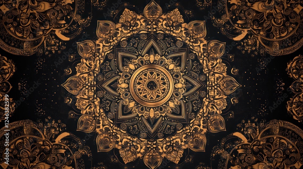 Naklejka premium Golden Mandala Design