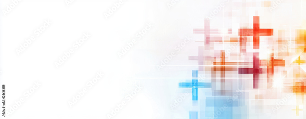 Naklejka premium Modern abstract background with intersecting colorful shapes and lines