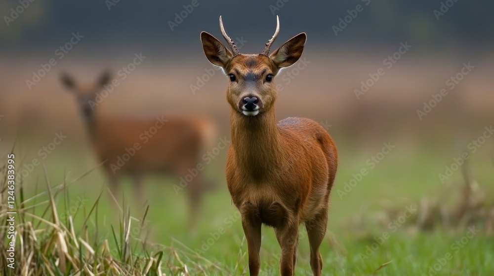 Wild Deer Portrait In A Field Wild Deer Portrait In A Field