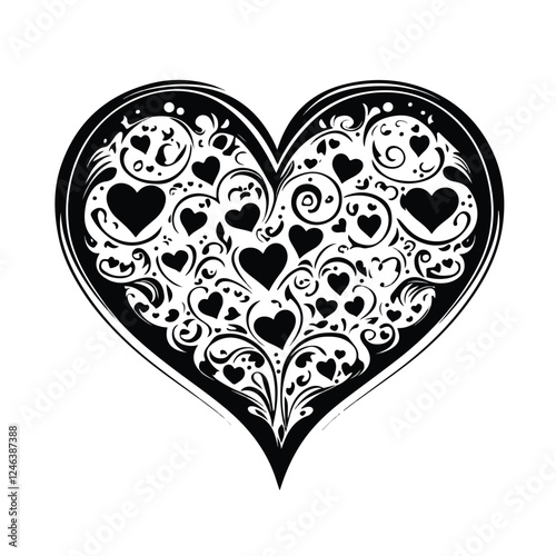 heart with floral pattern