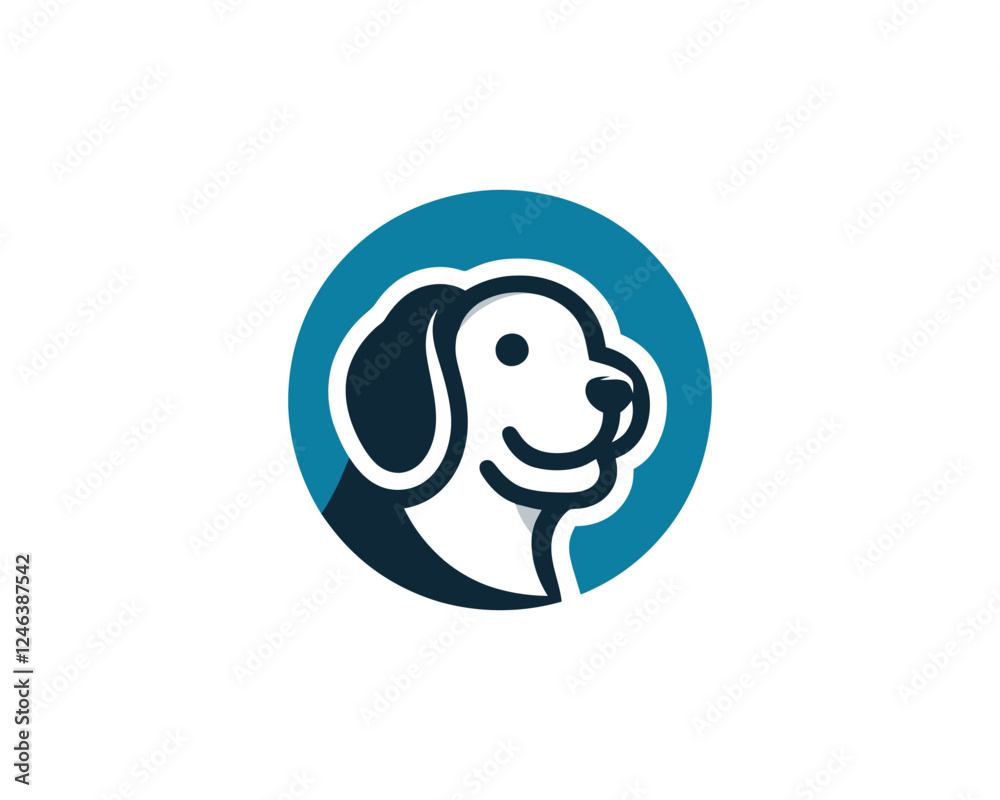 Cartoon Dog Logo design template. Dog head icon.
Cartoon Dog Logo design template. Dog head icon.