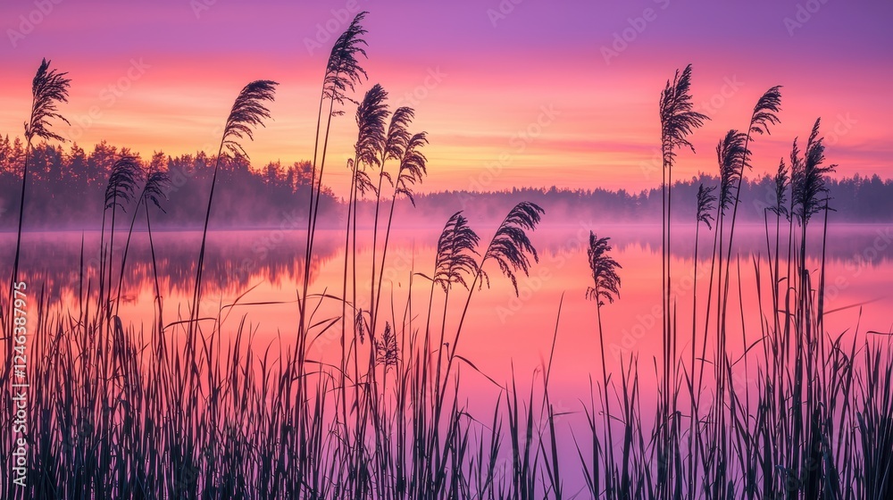 Sunrise over tranquil lake nature photography serene environment vertical viewpoint calm waterscape Sunrise over tranquil lake nature photography serene environment vertical viewpoint calm waterscape