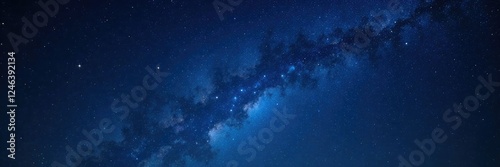 Dark and starry night sky with constellations, vastness, stars, galaxy