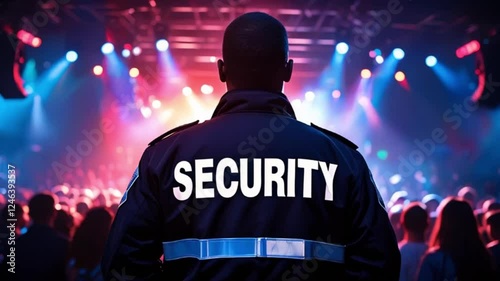 A security guard standing in a club