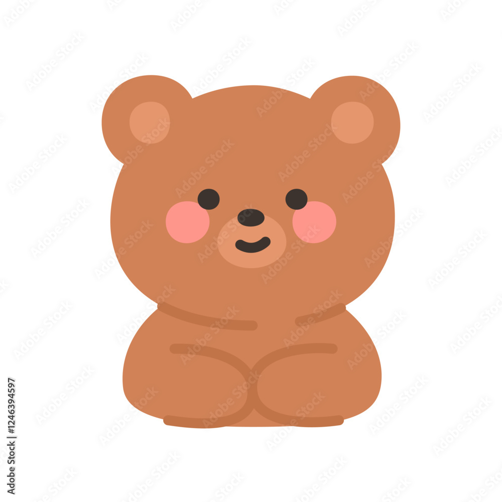 Korean Style Bear Emoji Neutral Calm Face Korean Style Bear Emoji Neutral Calm Face