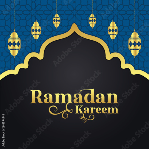 Happy Ramadan Mubarak Typography and background with islamic Mosque, moon, stars, mosque shapes for ramadan kareem, eid, milad un nabi, isra miraj muslim, banner, card design.