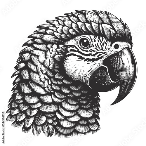 black and white parrot