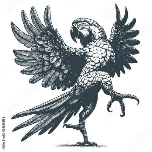 black and white parrot