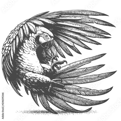 black and white parrot