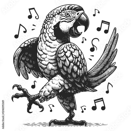 black and white parrot