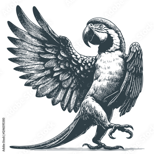 black and white parrot