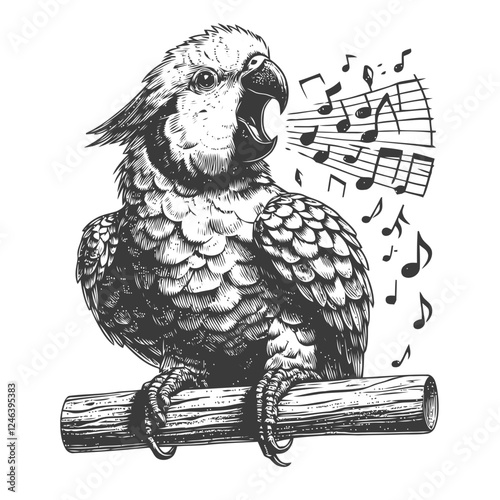 black and white parrot