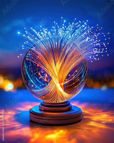Wallpaper Mural Glowing fiber optic lights create mesmerizing display in sphere Torontodigital.ca